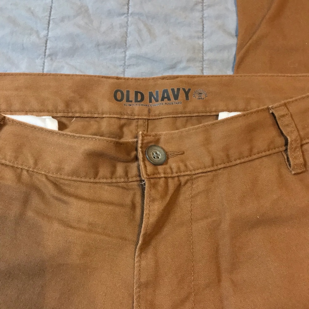 Old Navy Rust Slim Fit Rust Khakis